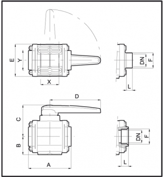 Arag Ball Valve 2-way Series 453 up to 16 bar | 230 PSI - AISI316 ball