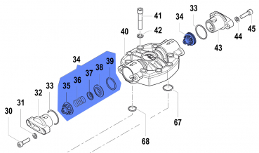 Saug-Druckventil Kit 1220003400 für Comet Pumpen APS 141-166