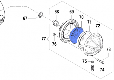 Membranstützkappe 0460003600 für Comet Pumpen APS 101-121