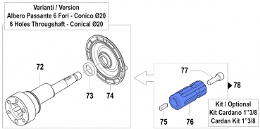 Zapfwellenkupplung 1810002500 für Comet Pumpen APS 31-41