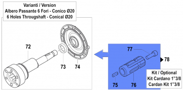 Zapfwellen-Kit 5003004600 für Comet Pumpen APS 31-41