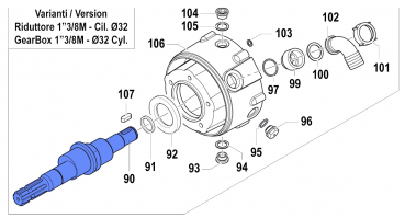 Durchgangswelle 0001027400 für Comet Pumpe APS 121