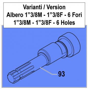 Durchgangswelle 6-Loch 0001051500 für Comet Pumpe APS 96