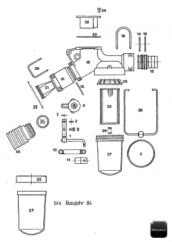 Filter unit S complete 06244 for RAU SPRIMAT