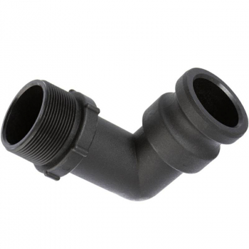 Kamlok Vaterteil mit Bogen 90° und Aussengewinde