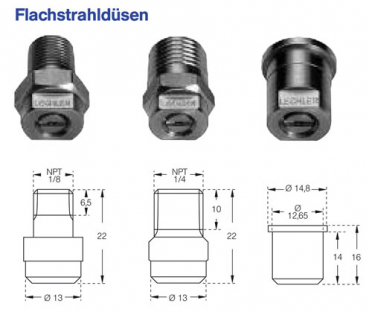 Lechler Hochdruckdüsen Flachstrahl 25°