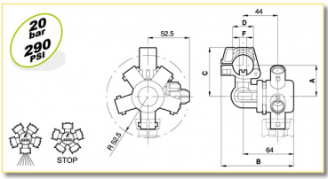 Arag Düsenhalter 5-fach mit Gelenkschelle