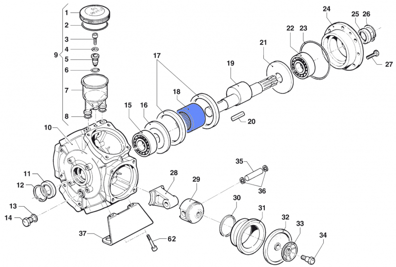 Rollenlager 0437008000 für Comet Pumpe BP 205 K