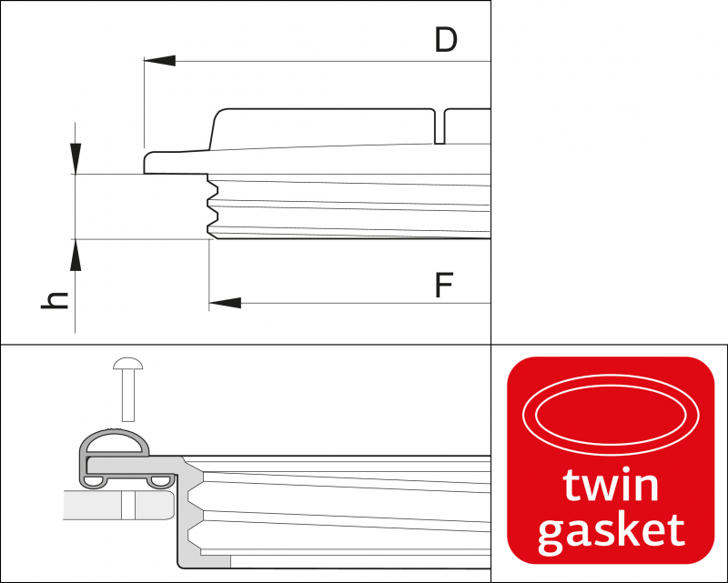 Arag kit lid and ring without vent valve twin gasket