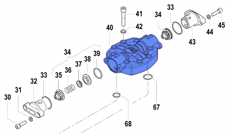 Pumpenverteiler 3218009900 für Comet Pumpen APS 141-166