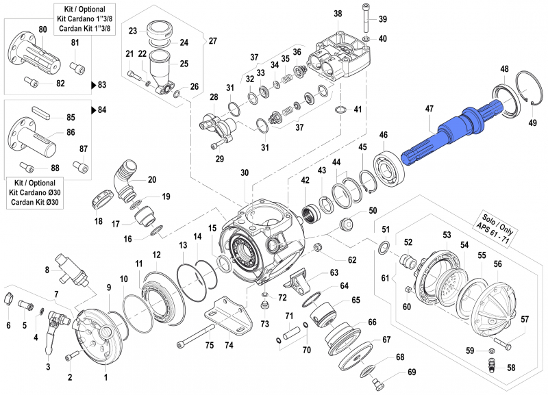 Durchgangswelle M-M 0001051800 für Comet Pumpe APS 71