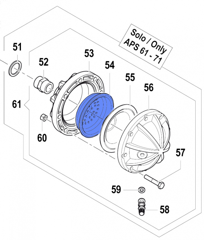 Membranstützkappe 0460003600 für Comet Pumpen APS 61-71