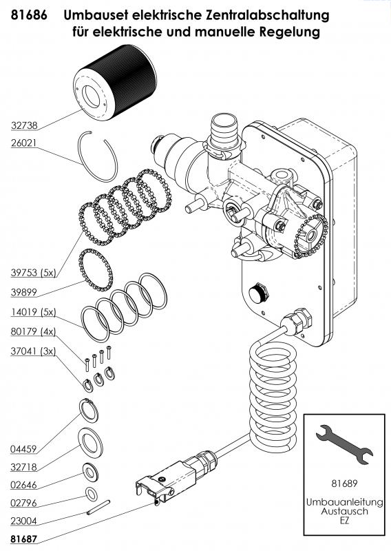 Rau Umbauset elektrische Zentralabschlatung RG00081686 – Ersatzteilliste