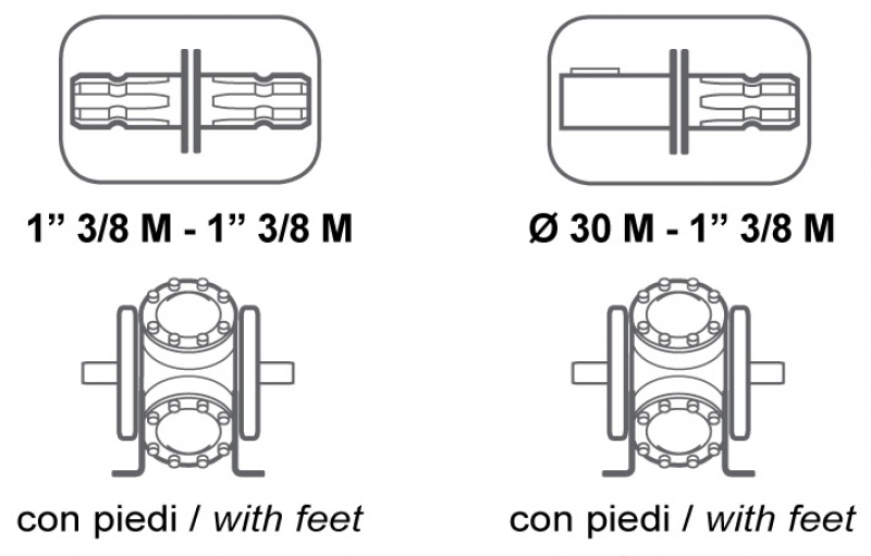 Comet Pumpe BP 205 K Anschlussvarianten
