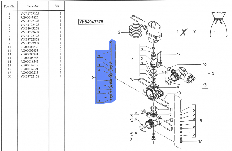 Rau switch rod VNB3722678 for valve