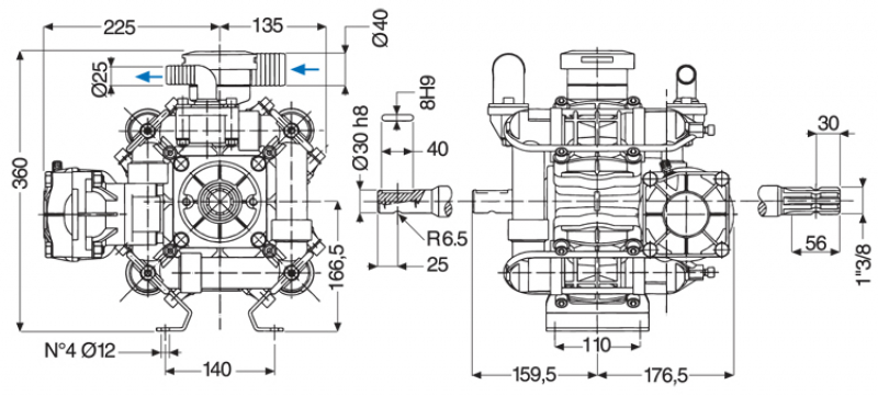 Comet Diaphragm pump BP 171 K - 20 bar